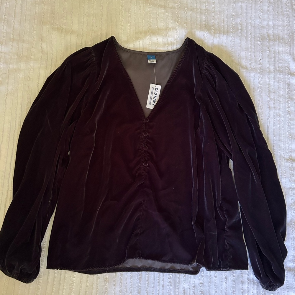 NWT Black Velvet Blouse size Medium